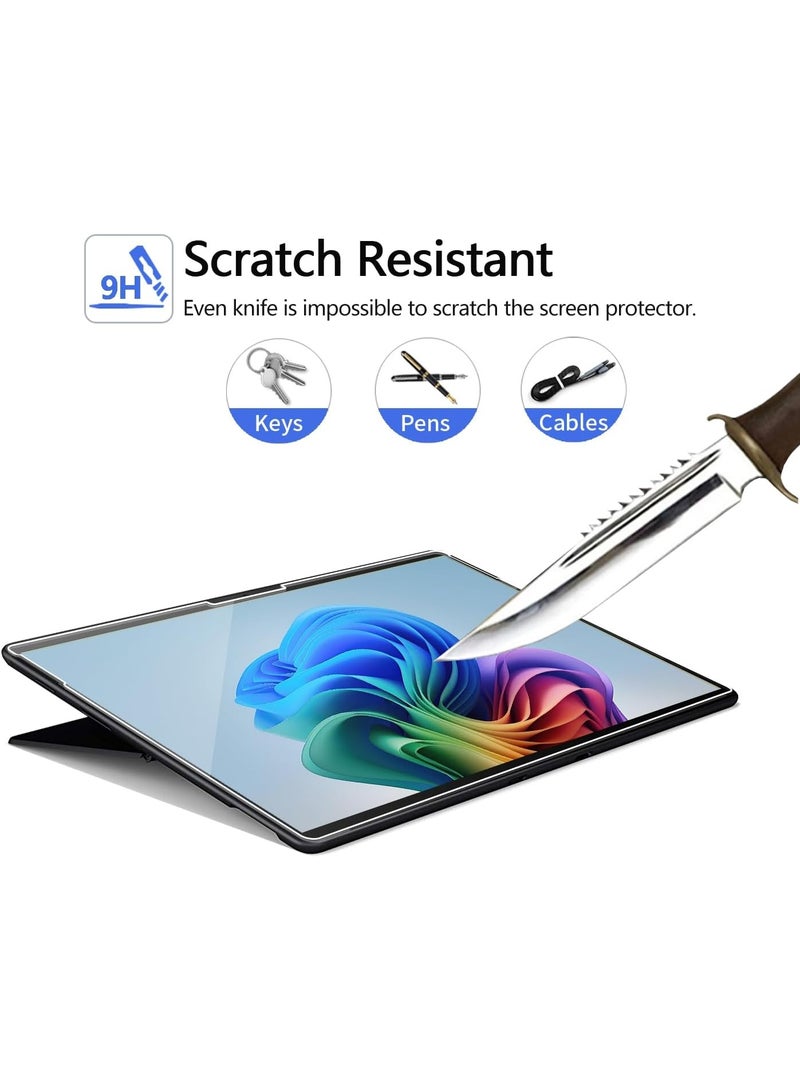 2Packs HD Clear Screen Protector for Microsoft Surface Pro 12-inch 2025 Release, Surface Pro12 Tempered Glass Screen Film, 9H Hardness/Scratch Resistant/Bubble Free/Anti Glare - Image 2